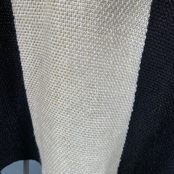 RALPH LAUREN Size M/L Black Beige Linen Silk Color Block Cardigan - Picture 4 of 12